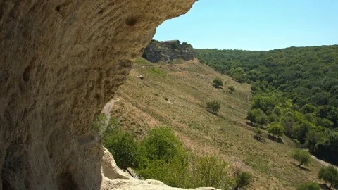 Mountain hollow shooting from the mountain. Video stock 80412664