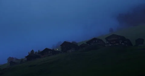 Mountain Homes in Rain Video stock 169921496