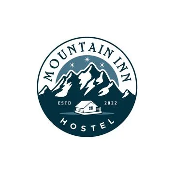 Mountain Hostel Logo Stock Illustration