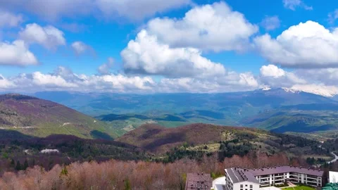 Mountain Hotel Rising Stock Footage 296858144