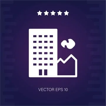 Mountain hotel vector icon Stock Illustration