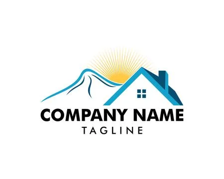 Mountain house logo icon vector template Stock Illustration