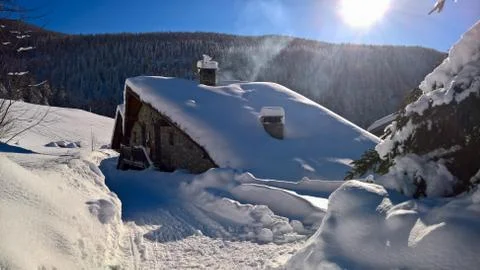 Mountain house Stock Photos