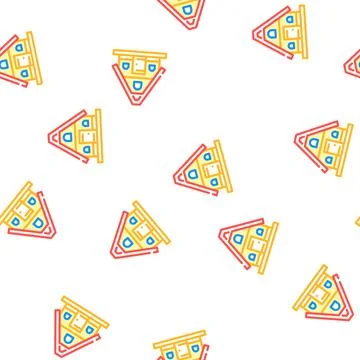 Mountain house vector seamless pattern Illustrazione stock