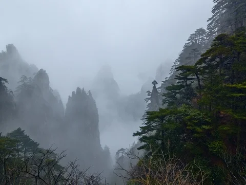 Mountain Huangshan, Anhui, China. Stock Footage