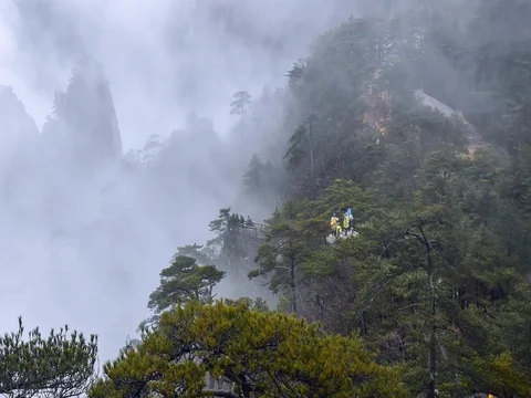 Mountain Huangshan, Anhui, China. Stock Footage