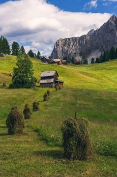 Mountain huts in the Dolomites Stock Photos