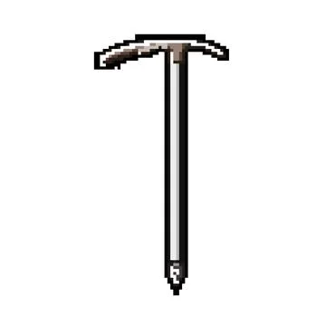 Mountain ice axe pixel art vector illustration Illustrazione stock