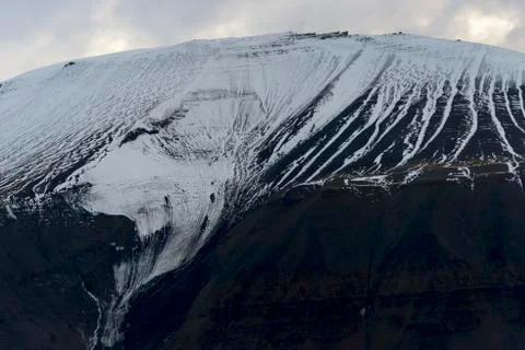 Mountain with ice gullies Stock Photos