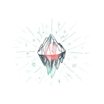 Mountain  iceberg peak Stock Illustration