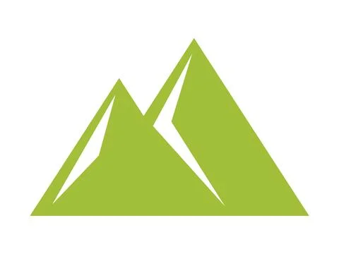 Mountain Icon, Clean Geometric Peak Illustration Vector Stock Illustration