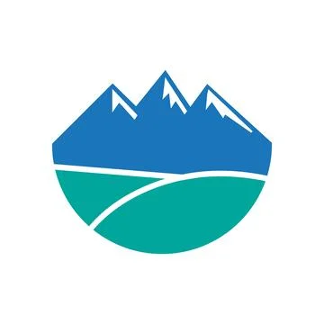 Mountain icon design template isolated illustration Illustrazione stock