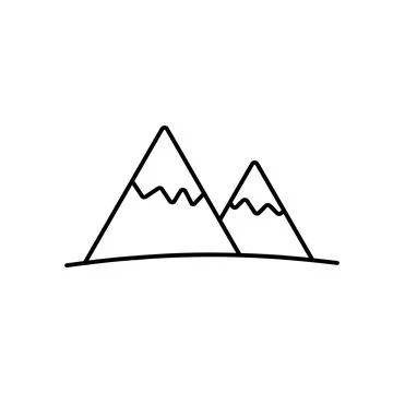 Mountain icon element of camping icon for mobile concept and web apps. Thin l Stock Illustration
