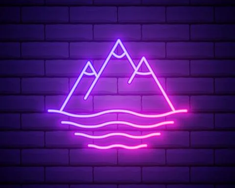 Mountain icon. Elements of startups in neon style icons. Simple icon for webs イラスト素材