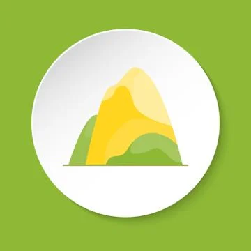 Mountain icon in flat style Stock Illustration