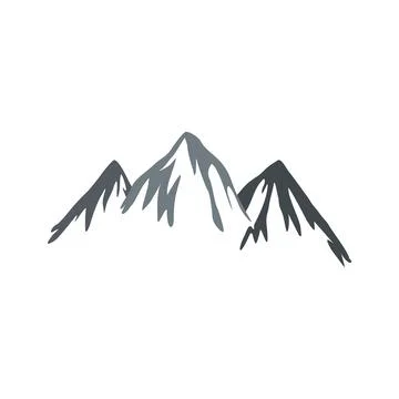 Mountain icon, flat style Stock Illustration