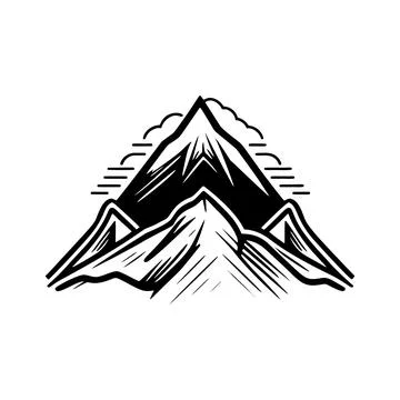 Mountain icon. High mountains with sharp top. Stock Illustration