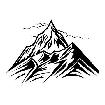 Mountain icon. High mountains with sharp top. Stock Illustration