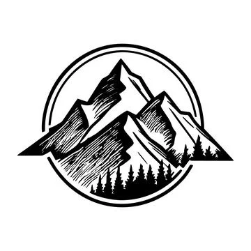 Mountain icon. High mountains with sharp top. Stock Illustration