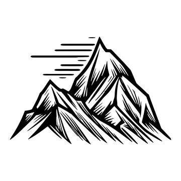 Mountain icon. High mountains with sharp top. Stock Illustration
