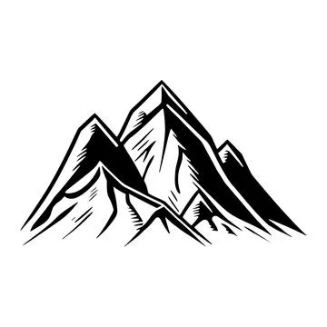 Mountain icon. High mountains with sharp top. Stock Illustration