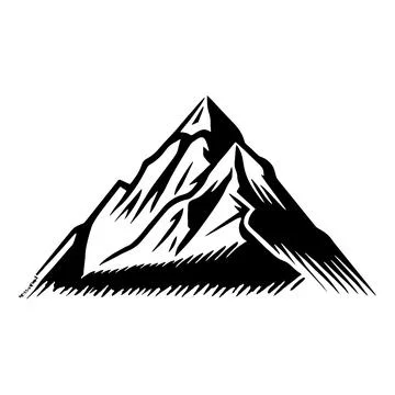 Mountain icon. High mountains with sharp top. Stock Illustration