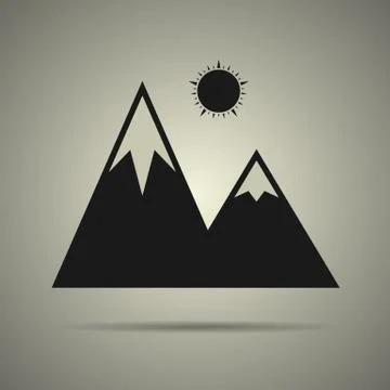 Mountain icon, illustration isolated Stock Illustration