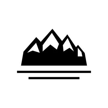 Mountain icon logo design template isolated illustration Stock Illustration
