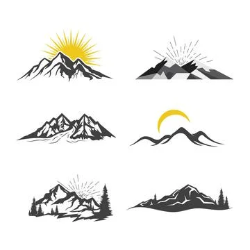 Mountain icon Logo Stock Illustration