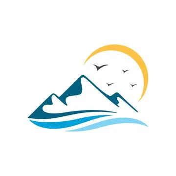 Mountain icon Logo Stock Illustration