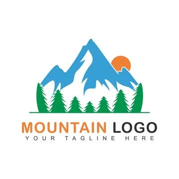 Mountain icon logo Stock Illustration