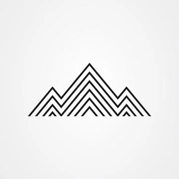 Mountain icon logo vector design Illustrazione stock
