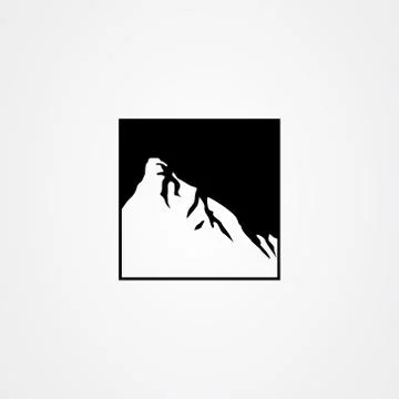 Mountain icon logo vector design, outdoor adventure symbol Illustrazione stock