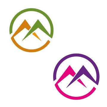 Mountain icon or circle mountain logo design pro Vector Stock Illustration