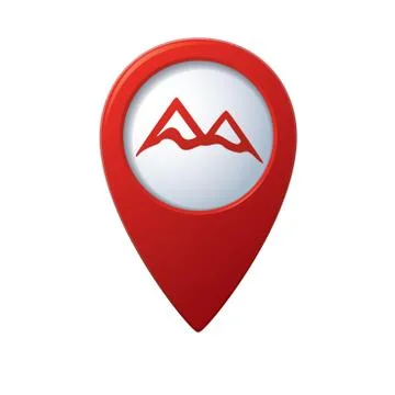 Mountain icon red map pointer Illustrazione stock