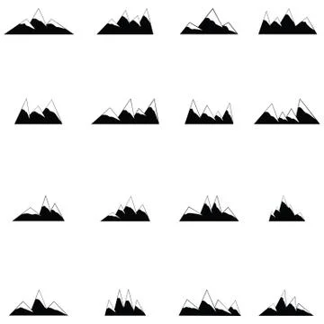 Mountain icon set Stock Illustration