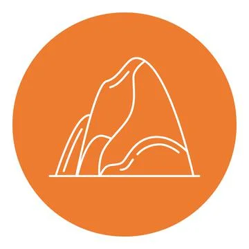 Mountain icon in thin line style Stock Illustration