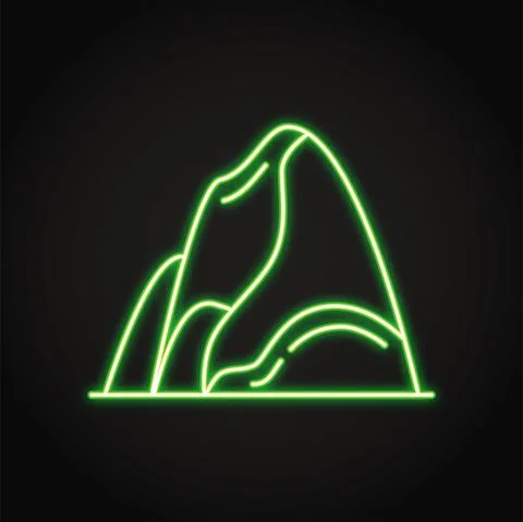 Mountain icon in thin line style Stock Illustration