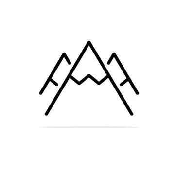 Mountain icon. Vector concept illustration for design. Stock Illustration