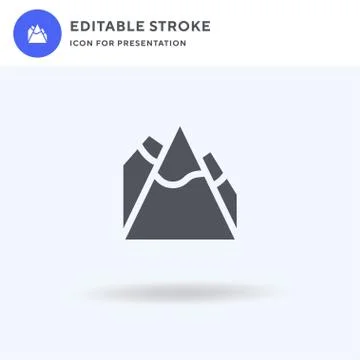 Mountain icon vector, filled flat sign, solid pictogram isolated on white, logo イラスト素材