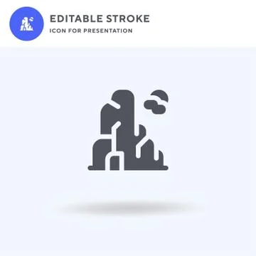 Mountain icon vector, filled flat sign, solid pictogram isolated on white, logo Illustrazione stock