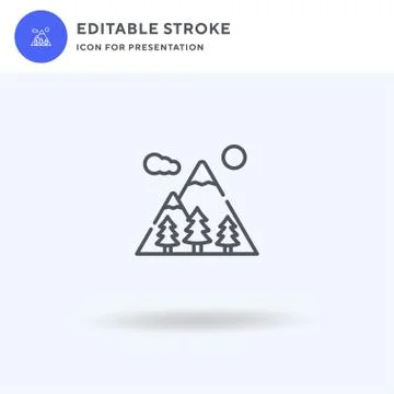 Mountain icon vector, filled flat sign, solid pictogram isolated on white, logo イラスト素材