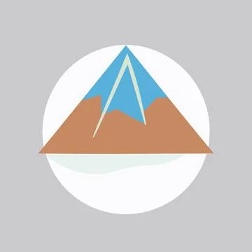 Mountain icon. Vector illustration of hill logo. Flat design style. Illustrazione stock