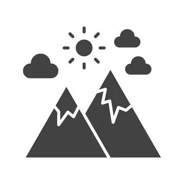 Mountain icon vector image. Stock Illustration
