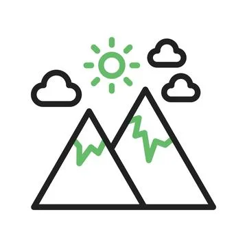 Mountain icon vector image. Stock Illustration