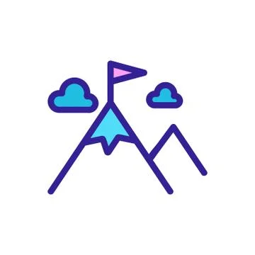 Mountain icon vector. Isolated contour symbol illustration 스톡 일러스트