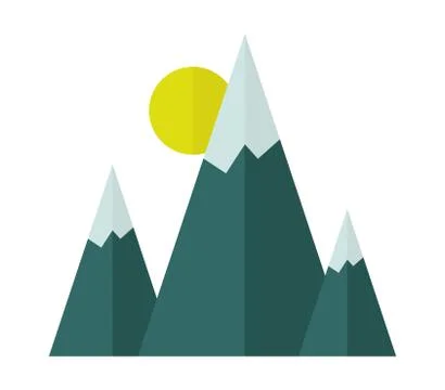Mountain icon on white background Stock Illustration
