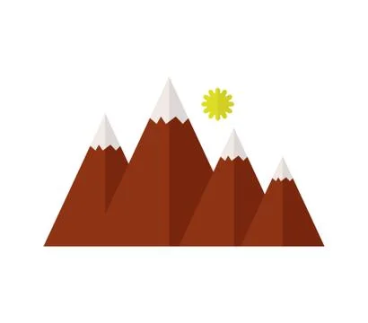 Mountain icon on white background Illustrazione stock