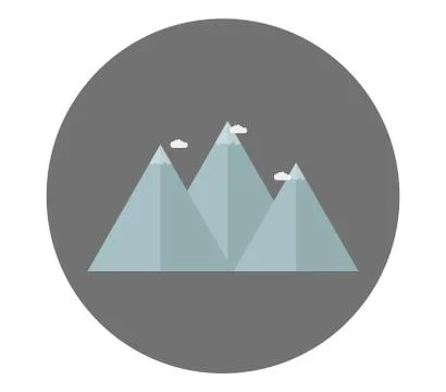 Mountain icon on white background Stock Illustration