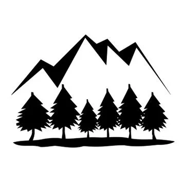 Mountain icon on white background. rocks and peaks sign. Stock Illustration